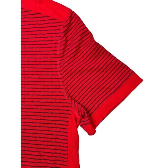 NAUTICA Men's Slim Fit Red Navy Stripe Henley S/S Polo Hidden Snaps Size XL - Picture 2 of 8